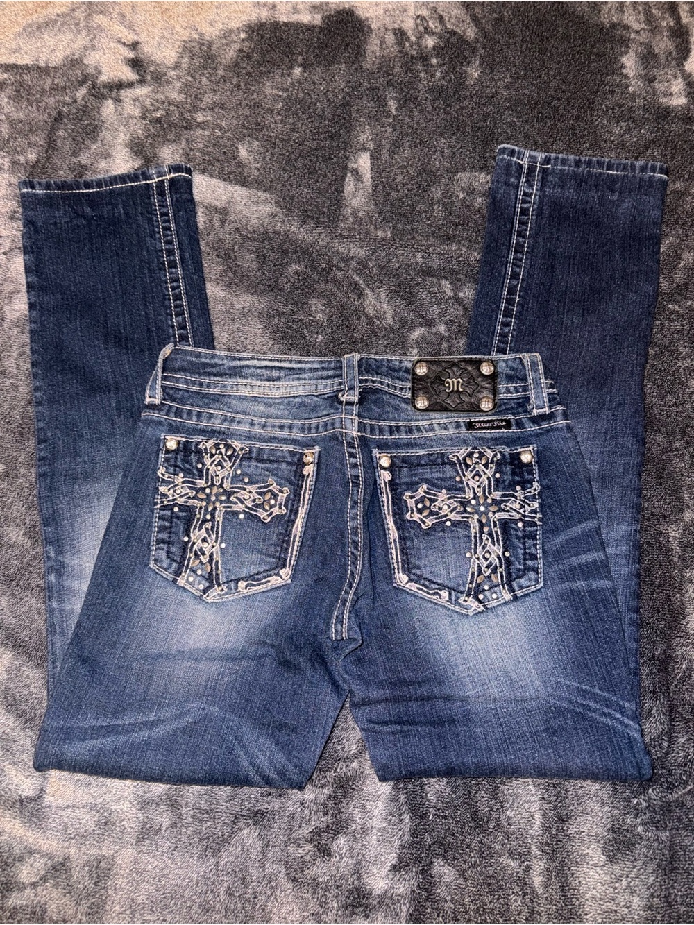 Miss Me Dark Blue Embellished Boot Cut Jeans